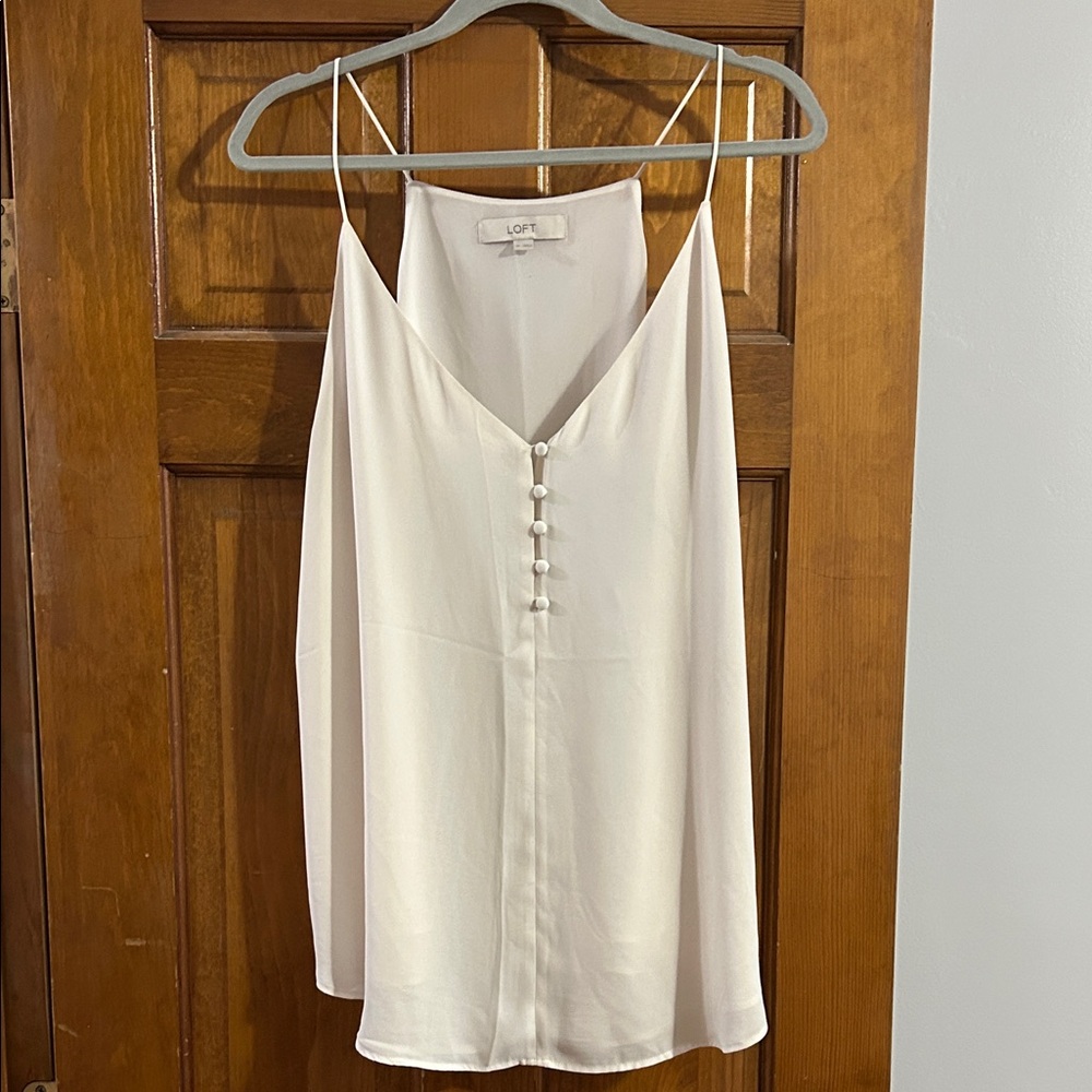 LOFT Women's Cream Button-Down Camisole